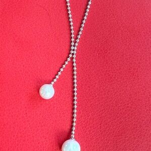 Elegant Silver Pearl Necklace